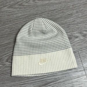 Nike Checkered Gray and Cream Beanie